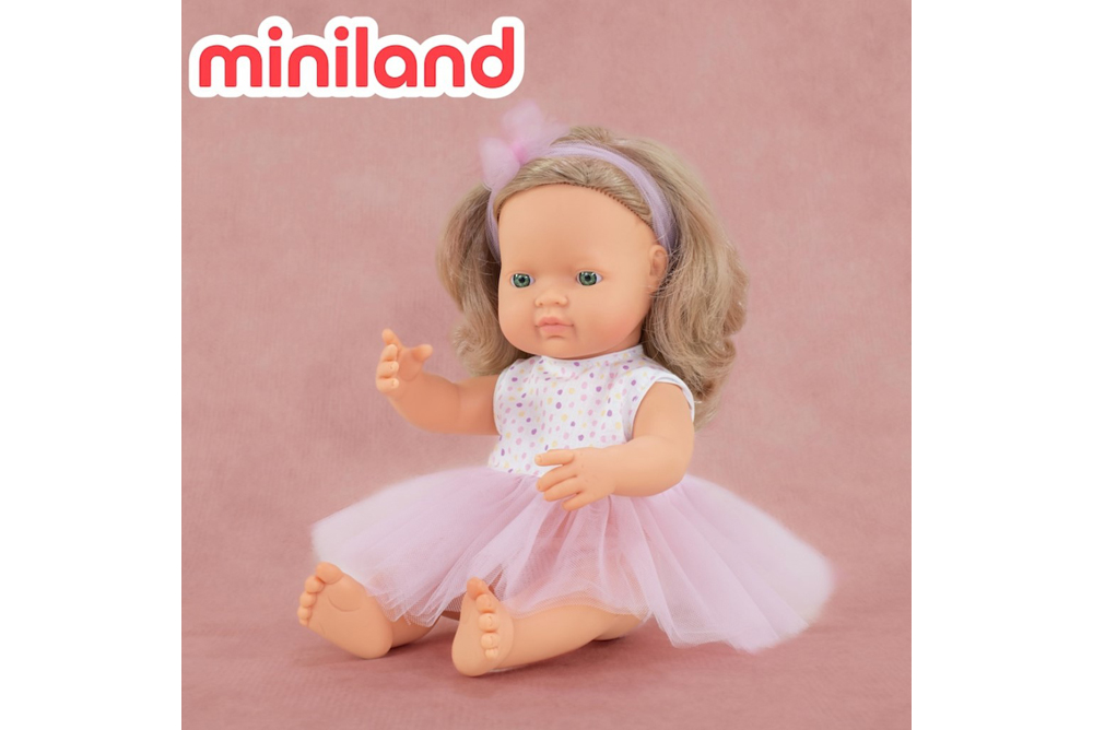 minilandMF&M小米藍白人娃娃-金髮（女孩38公分）